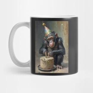 Chimpanzee Birthday Party Card Mug